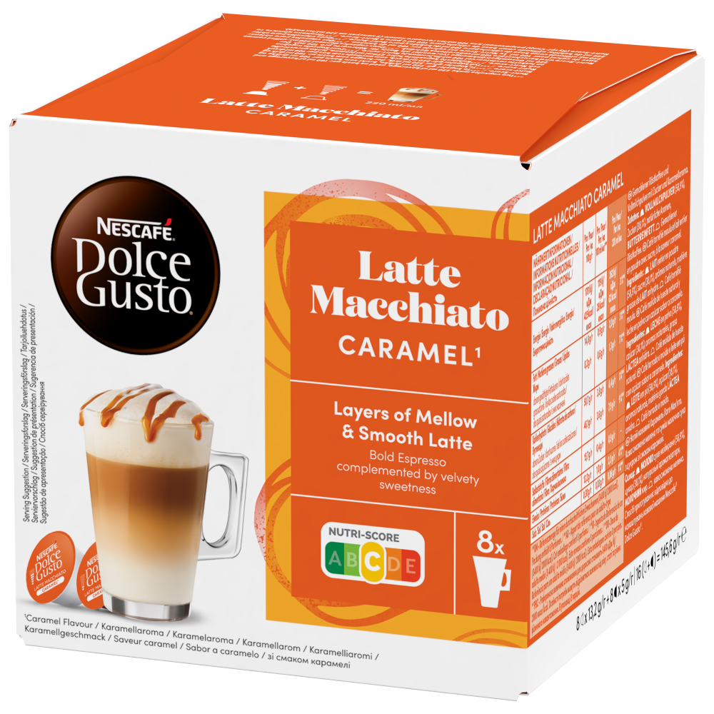 Кавовий напій Лате Caramel Macchiato | NESCAFÉ® Dolce Gusto